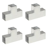Post Connectors 4 pcs T Shape Galvanised Metal 101x101 mm 145480