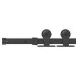 Sliding Door Manual Natural and black 93 x 211 cm 3333488