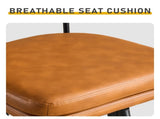 2 Pcs Brown PU Swivel Bar Stools with Removable Backrest & Double-Layer Seat, Metal Legs 89012247
