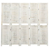 5-Panel Room Divider Antique White 178.5x166 cm Solid Wood 338572
