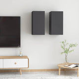 TV Cabinets 2 pcs Grey 30.5x30x60 cm Engineered Wood 803331