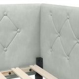 Corner Bed Frame with Headboard Light Grey 80 x 200 cm Velvet 42016586