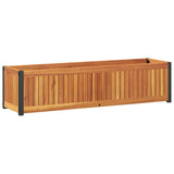 Garden Planter 110x30x27.5 cm Solid Wood Acacia and Steel 367615