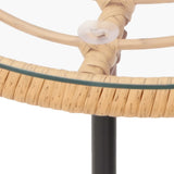 Dining Table 55 cm Tempered Glass and Steel 319434