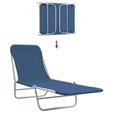 Sunlounger Set of 2 Blue Powder-coated steel Standard Foldable 44299