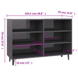 Sideboard High Gloss Grey 103.5x35x70 cm Engineered Wood 806048