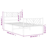 Metal Bed Frame without Mattress with Footboard Black 100x190cm 372191