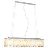 Ceiling Lamp with Crystal Beads Silver 104 cm E14 50860