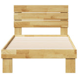 Bed Frame with Headboard without Mattress 90x200 cm Solid Wood Oak 3315719