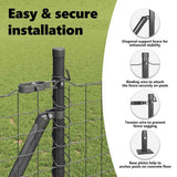 Fence Post with Concrete Base 26 pcs Grey Powder-Coated Steel 3350243