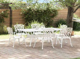 Garden Dining Set 7 pcs White Aluminium 3334682