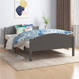 Bed Frame without Mattress Dark Grey Solid Pine Wood 120x200cm 322048