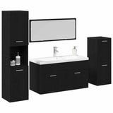 Bathroom Furniture Set 4 pcs Black Oak Engineered Wood 3334418