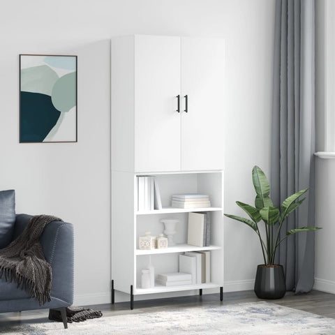 Highboard White 69.5x34x180 cm Engineered Wood 3196075