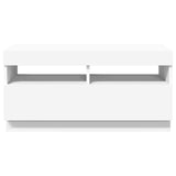 TV Cabinet with LED Lights White 80x35x40 cm 804445