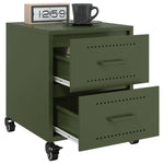 ZNTS Bedside Cabinets 2 pcs Olive Green 36x39x43.5 cm Steel 846635