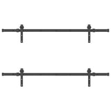 Sliding Door Hardware Kit 152,5 cm Steel Black 3295719