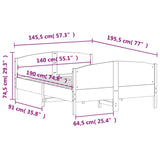 Bed Frame without Mattress Wax Brown 140x190 cm Solid Wood Pine 3216181