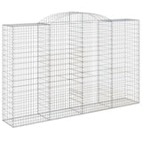 Arched Gabion Baskets 10 pcs 300x50x180/200 cm Galvanised Iron 3146781
