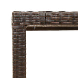 Garden Table with Glass Top Brown 150x90x75 cm Poly Rattan 365534