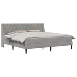 Bed Frame with Mattress Light Grey 180 x 200 cm Velvet 3415241