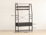 Coat Rack with Shoe Storage, Hall Tree, Industrial Coat Stand with Shoe Bench, 10 Removable Hooks, 2 T3398P423864