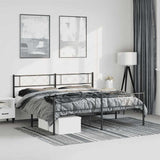 Metal Bed Frame without Mattress with Footboard Black 193x203cm 372301