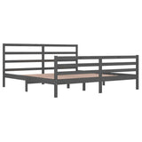 Bed Frame without Mattress Grey Solid Wood Pine 200x200 cm 3105028