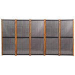 5-Panel Room Divider Black 350x180 cm 319181