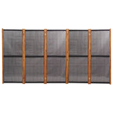 5-Panel Room Divider Black 350x180 cm 319181