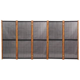 5-Panel Room Divider Black 350x180 cm 319181
