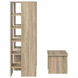 Shoe Cabinet with Shelf 2 pcs Sonoma Oak Engineered Wood 8000382