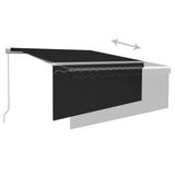 Manual Retractable Awning with Blind&LED 3x2.5m Anthracite 3069264