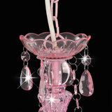 Chandelier with Beads Pink Round 3 x E14 281598