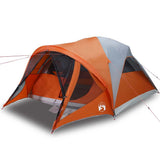 Family Tent Tunnel 6-Person Grey and Orange Waterproof 4009460