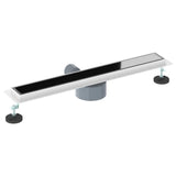Shower Drain Glass Cover with 360&deg Siphon Black 60 cm 42015974