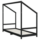 Kids Bed Frame Black 80x200 cm Solid Wood Pine 835702