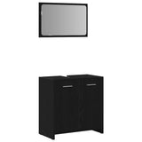 Bathroom Cabinet with Mirror Black Oak Engineered Wood 862014
