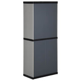 Garden Storage Cabinet with 3 Shelves Grey&Black 68x40x168 cm 340984