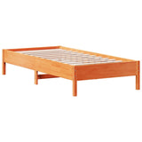 Bed Frame without Mattress Wax Brown 90x200 cm Solid Wood Pine 842713