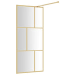 Walk-in Shower Wall with Clear ESG Glass Gold 80x195 cm 154953