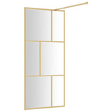 Walk-in Shower Wall with Clear ESG Glass Gold 80x195 cm 154953