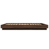 Bed Frame with LED Lights without Mattress Brown Oak 120x190cm 3281146