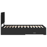 Bed Frame with Headboard Black 75 x 190 cm Engineered Wood 3412847