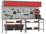 Work Bench Set 8 pcs Red and Grey Powder-Coated Steel 3321505