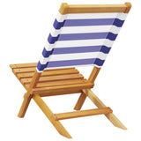 Garden Chairs 2 pcs Blue and white Solid Wood Acacia and Fabric 367695