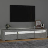 TV Cabinet with LED Lights Concrete Grey 195x35x40 cm 3152741