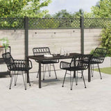 Garden Dining Set 5 pcs Black Powder-Coated Steel 3379187
