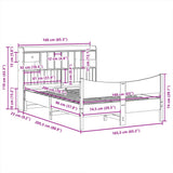 Bed Frame without Mattress White 160x200 cm Solid Wood Pine 3323372