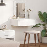 ZNTS Wall Hanging Dressing Table with LED Lights - White 865217